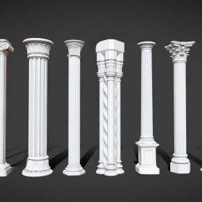 简欧罗马柱3D模型下载